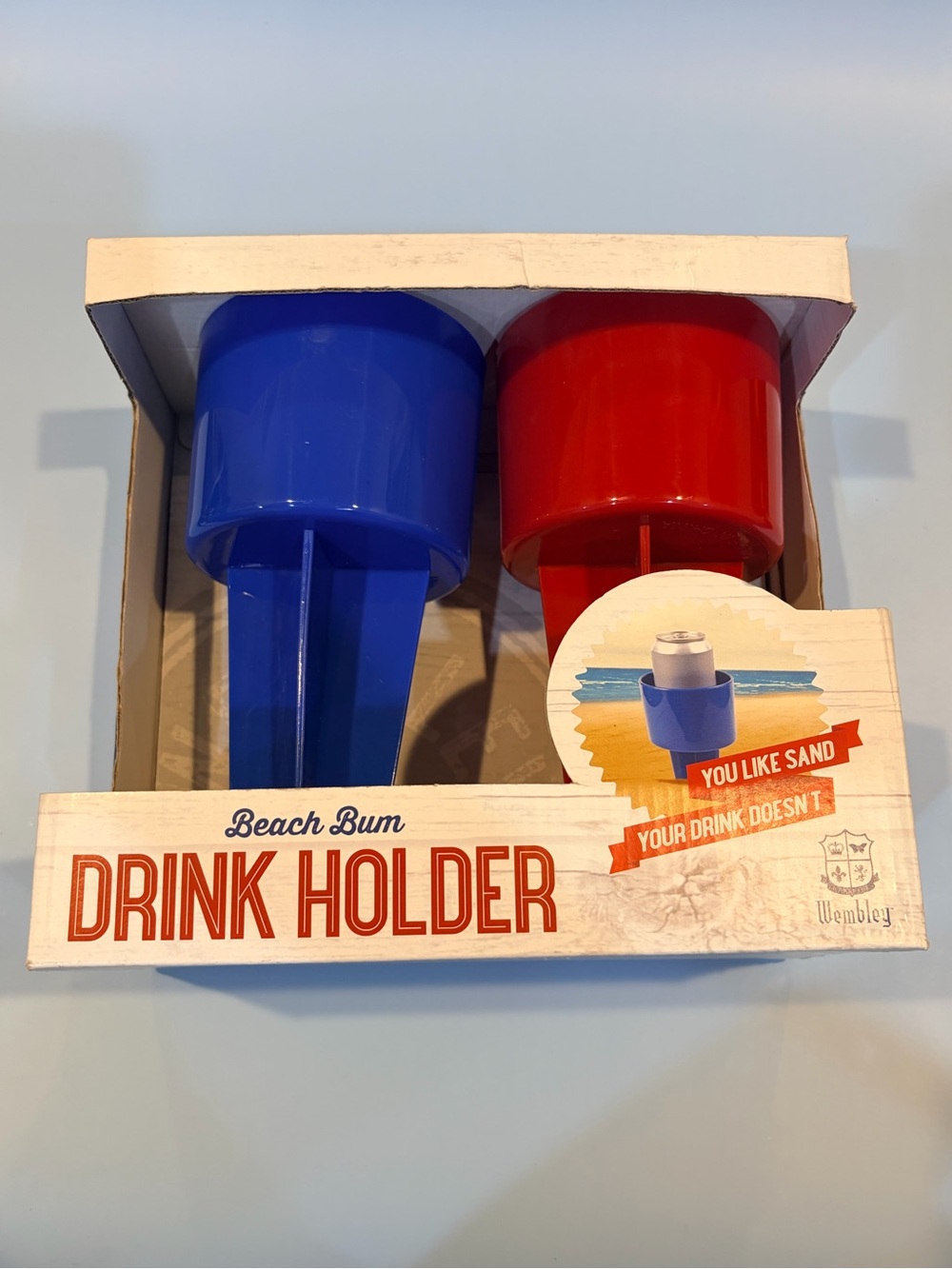 Wembley Blue & Red Beach Drink Holders